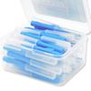 2 Set of 40 Pieces Interdental Brush Floss Push-Pull Plastic Teeth Brushes Handheld Outdoor Oral Hygiene Tool Household Blue 1.0mm view 2