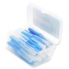 2 Set of 40 Pieces Interdental Brush Floss Push-Pull Plastic Teeth Brushes Handheld Outdoor Oral Hygiene Tool Household Blue 1.0mm view 3