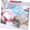Beaupretty 3pcs Soap Box and Soap Dish Set Cover for Bathroom Storage Crystal Finish in Red Blue and Coffee Colors Family Use view 2