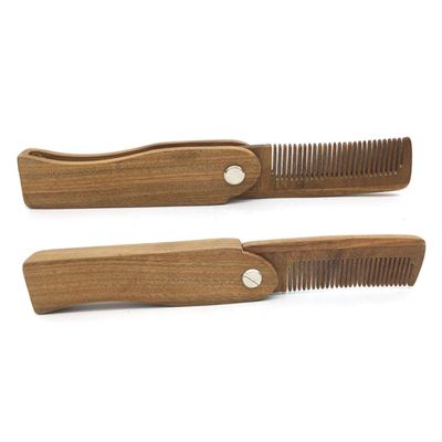 Beaupretty Travel Comb Portable Beard Comb Natural Wood Hair Brush Folding Mini for Men Gentle Scalp Massage Stylish Hair for Women Boys and Girls