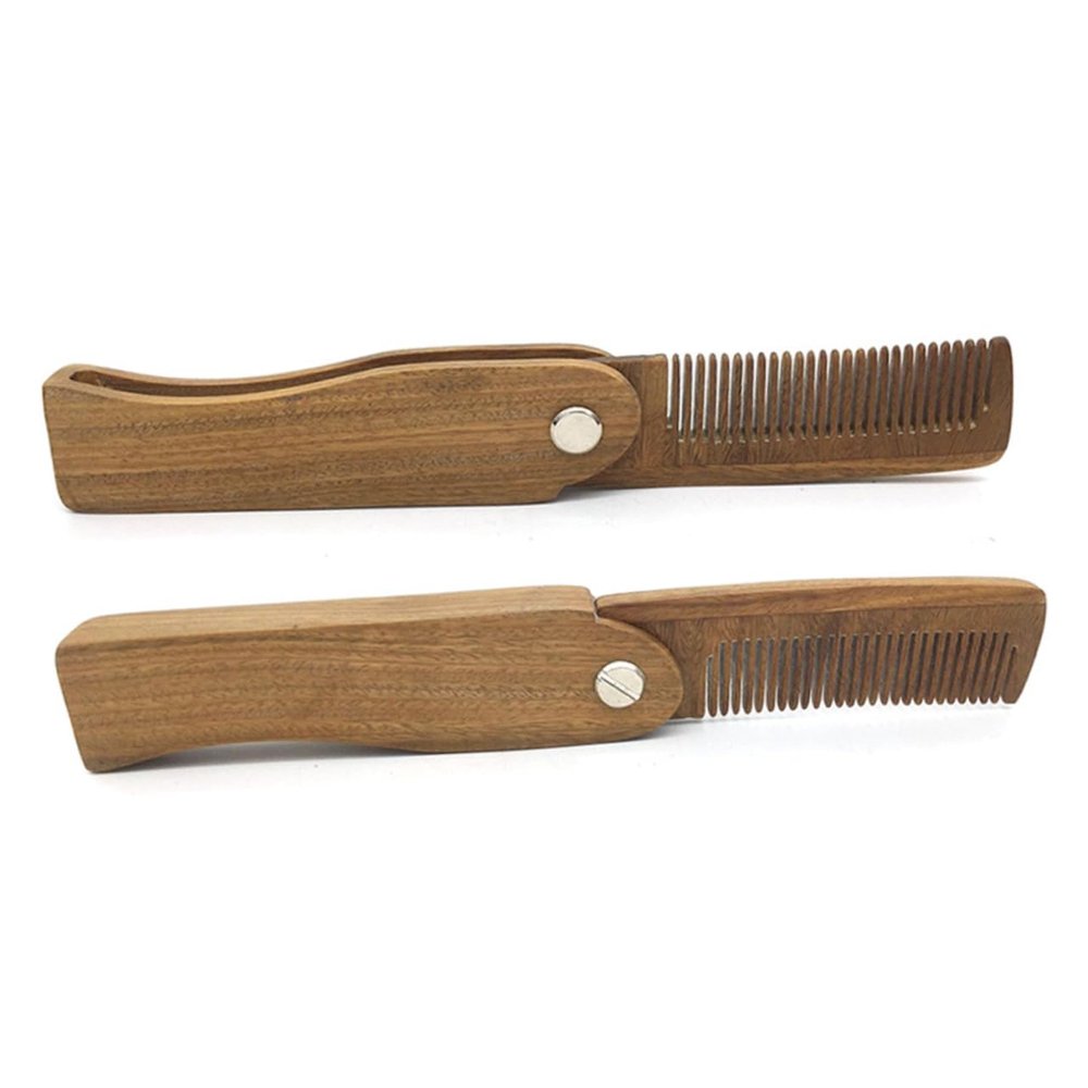 Beaupretty Travel Comb Portable Beard Comb Natural Wood Hair Brush Folding Mini for Men Gentle Scalp Massage Stylish Hair for Women Boys and Girls