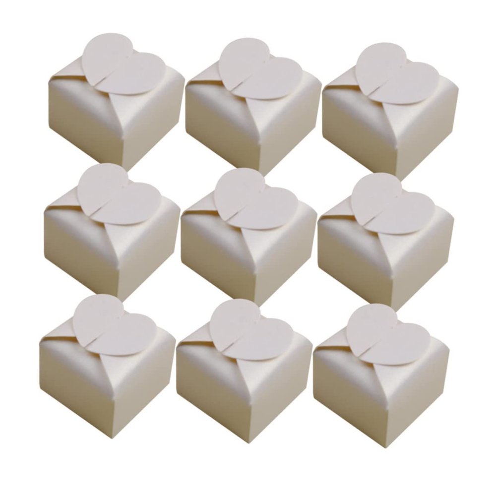 ABOOFAN 50pcs Heart Candy Boxes Wedding Favor Boxes Paper Candy Containers Stylish and Easy to Assemble