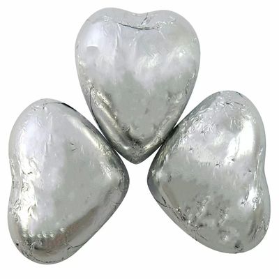 Silver Foiled Milk Chocolate Hearts - 1000g Chocolate Sweets