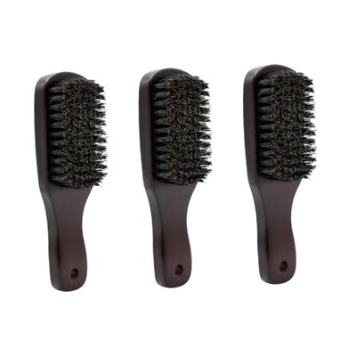 Beaupretty 3pcs Natural Bristle Beard Comb Mustache Brush Portable Beard Brush for Men Mustache Comb