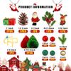 20 PCS Christmas Cake Toppers Merry Christmas Cake Decoration with Green Red Palms Christmas Tree Mini Santa Reindeer for Christmas Themed Birthday Party Baby Shower (Style 1) view 2