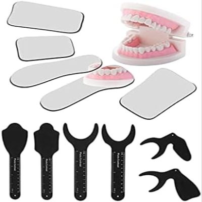 5 Pcs Dental Two-Sided Reflector Photographic Oral Mirror, 6 Pcs Dental Photography Contraster Black Background Board Intraoral Photographic,YUYANAIAI