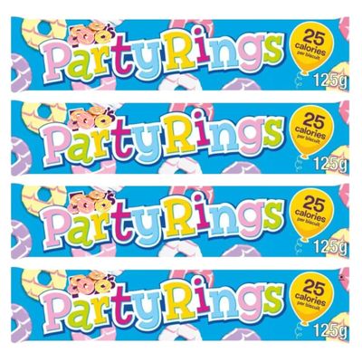 Biscuit Bundle Consisting of Party Rings by Fox's 125g (4 Pack)