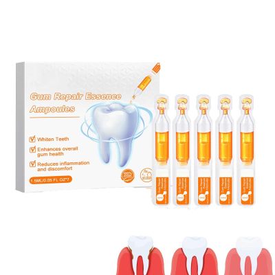 Gum Repair Treatment Ampoules, Gum Repair Essence Ampoules, Teeth Whitening Serum, Anti-Inflammatory Whitening Dental Disposable Serum (1box)