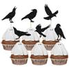 24Pcs Black Crow Cupcake Toppers Glitter Raven Halloween Cupcake Picks for Horror Crow Halloween Theme Birthday Party Cake Decorations Supplies view 1