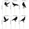 24Pcs Black Crow Cupcake Toppers Glitter Raven Halloween Cupcake Picks for Horror Crow Halloween Theme Birthday Party Cake Decorations Supplies view 2