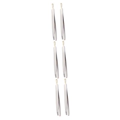 minkissy 6pcs Stainless Steel Eyebrow Tweezers Dual-use Makeup Lash Tweezers Flat Oblique Mouth Eyebrow Clamps