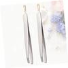 minkissy 6pcs Stainless Steel Eyebrow Tweezers Dual-use Makeup Lash Tweezers Flat Oblique Mouth Eyebrow Clamps view 4