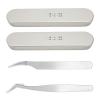 Eyelash Extension Tweezers Set, Clamp Tightly Fine Tip Accurate Use Prevent Slipping Easy Pinch Stainless Steel Tweezer Lash Tweezers for Nail Art Beauty Salon Home Use view 1