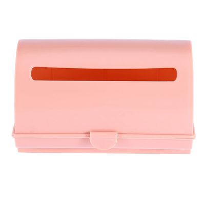 Bin Liner Storage Box, Back Adhesive Wall Mount Bin Liner Plastic Bag, Plastic Bin Liner Dispenser Organiser Rack for Home Kitchen Bathroom(Pink)