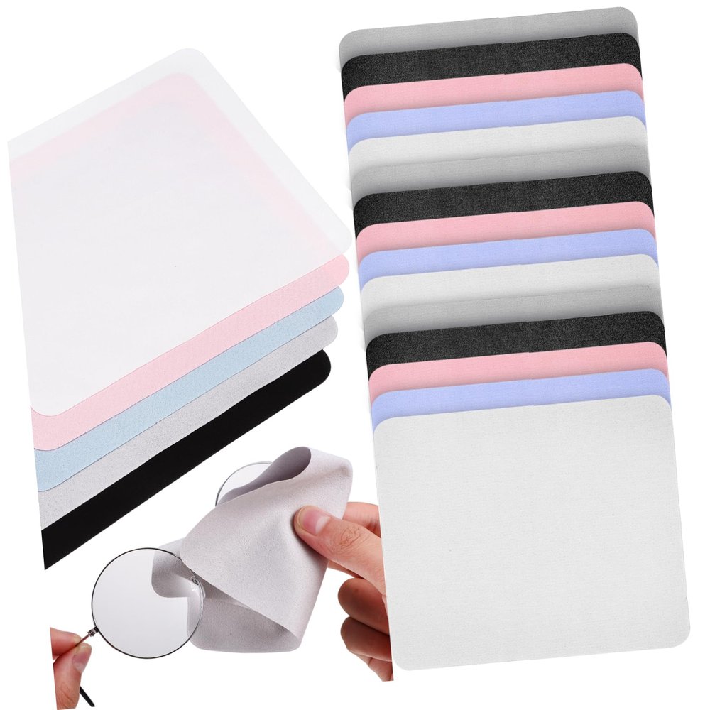OATIPHO 20pcs Microfiber Suede Lens Cloths Eyeglass Cleaner for Glasses Lenses Non Scratch Wide Application