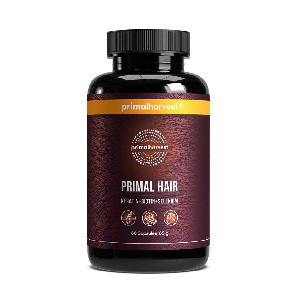 Primal Harvest Hair Growth - Hair Vitality Supplement with Selenium, Zinc & Biotin, for Men & Women, Multivitamin,1 Pack: 30 Servings