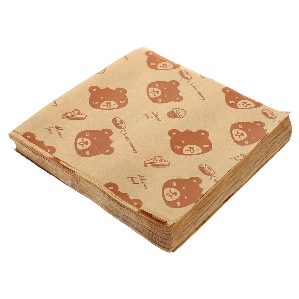 BRIGHTFUFU 500 Sheets Food Grade Greaseproof Paper Wrap Cute Patterned Sandwich and Snack Paper Lightweight Space-Saving for Picnics Lunch Boxes Parties