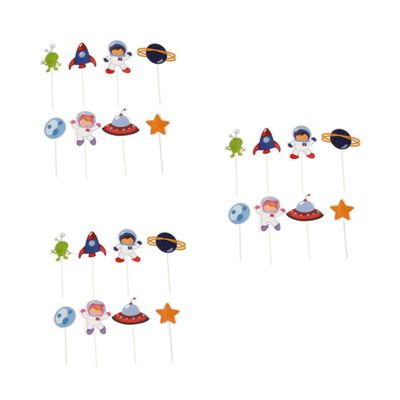 Abaodam 144pcs Astronaut Cupcake Toppers Small for Space Theme Party Birthday Cake Decorations Boys and Girls Party Supplies Shower Use