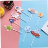 Abaodam 144pcs Astronaut Cupcake Toppers Small for Space Theme Party Birthday Cake Decorations Boys and Girls Party Supplies Shower Use view 4