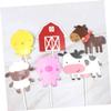 Abaodam 90pcs Farm Themed Paper Cake Toppers Farm Animals Birthday Cake Decorations Inserts Food Picks Dessert Cards for Party view 2