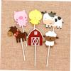 Abaodam 90pcs Farm Themed Paper Cake Toppers Farm Animals Birthday Cake Decorations Inserts Food Picks Dessert Cards for Party view 4
