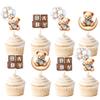 Cyodoos 36 PCS Baby Shower Bear Cupcake Toppers Selection Blue view 1