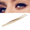 HighStainless Steel Eyelash Extension Tweezers for Volume Lashes with Comfortable Grip, Widely Used for Professional Beauty Eyelash Extension (Long Oblique Tweezer) view 3