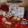 Valentines Day Traditional Cornish Afternoon Cream Tea Hamper  4 Person - Fresh Heart Scones, Tea, Jam, Cornish Heart Biscuts & Roddas Clotted Cream - Gift Box view 1