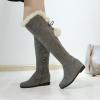 WOkismD Winter High-Top Over-The-Knee Boots Flat-Soled Warm And Thickened Women's Boots,Gray,42 view 4