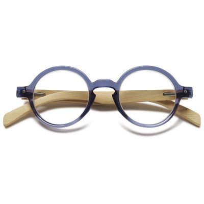 Lanomi Retro Round Reading Glasses Women Men Spring Hinges Lightweight Clear Vision Eyeglasses Grey 1.0