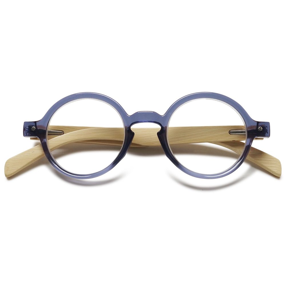 Lanomi Retro Round Reading Glasses Women Men Spring Hinges Lightweight Clear Vision Eyeglasses Grey 1.0