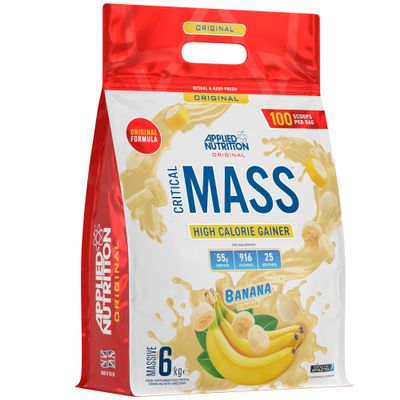 Applied Nutrition Original Critical Mass - Weight Gainer with MCT Powder, High Calorie Protein Powder Mass Gainer (6kg - 25 Servings) (Banana)