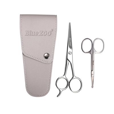 FOMIYES Stainless Steel Beard Trimming Set for Men with Precise Cutting and Clean Trim Includes Comb and Storage Pouch Suitable for Outdoor Travel and Barber Shops