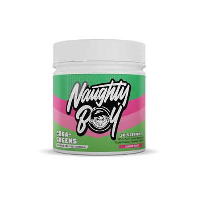 Naughty Boy Crea-Greens Powder, Creatine, Super Greens and Electrolytes. Boosts Performance, Health, Immune System and Hydration. Amazing Taste, Suitable for All Adults 270g (Summer Fruits)