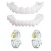 Flipped Warmth 2 Pair Prosthesis Teeth Fake Teeth White Dentures Teeth Top And Bottom Veneers Teeth Instant Perfect Smile Tooth Whitening False Teeth Veneers for Men Women Cover Missing Teeth view 1
