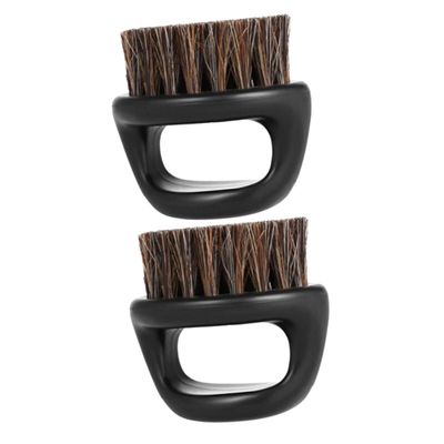 Beavorty 2pcs Boar Bristle Beard Brush Handle Men's Shaving Brush Portable for Men