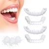 Flipped Warmth 2 Pair Instant Veneers Teeth Dentures Fake Teeth, Cosmetic Tooth Covering Snap Smile Teeth, Clip on Veneers Top And Bottom False Teeth for Men And Women view 1