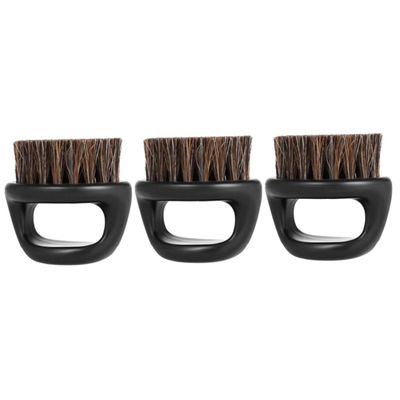 Beavorty 3pcs Handle Beard Brush Portable Boar Bristles Men's Shaving Beard Brush for Daily Use
