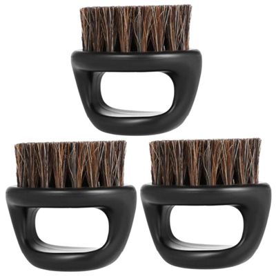 FRCOLOR 3pcs Men's Handle Beard Brush Double Sided Shaving Brush Boar Bristles Portable and Gentle