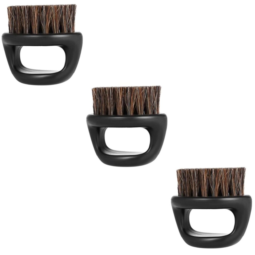 Beaupretty 3pcs Beard Grooming Tool Handle Beard Brush Men's Shaving Brush Portable Soft Bristles Men's Grooming Kit