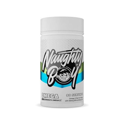 NaughtyBoy Omega 3 - High Strength Fish Oil, 500mg EPA & 250mg DHA per Softgel, Heart, Brain & Joint Support, Essential for Good Health, 90 Serving