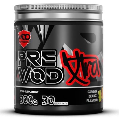 WOD Powders PRE WOD Xtra 300g | Pre Workout Supplement for Functional Fitness (Sour Gummy Bear)