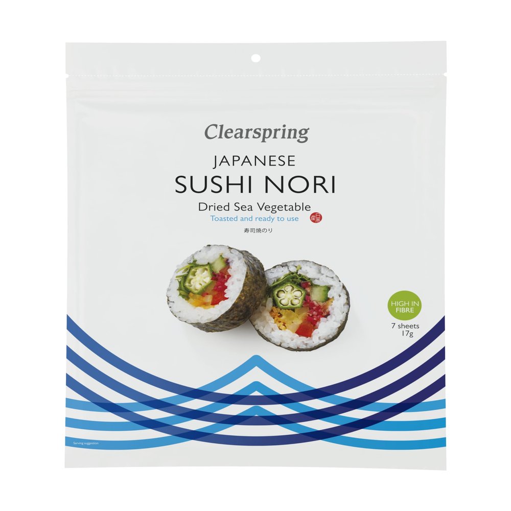 Clearspring Japanese Sushi Nori - Dried Sea Vegetable (Toasted) (8)