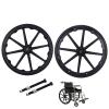 24inch Replacement Rear Wheels for Wheelchair (Set of 2), 24 x 1 3/8 Non-Pneumatic Solid Tires, Back Wheel Assembly with 12mm Metal Bearings view 1