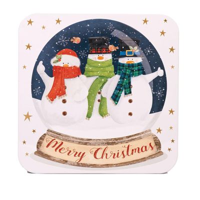 Farmhouse Biscuits Embossed Snowman Snowglobe Assorted Biscuits Tin 400g