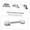 OSKOE 1 Set cooling fan desktop charging station gamepad cooling fan table chargers charging dock Portable Charger desk top fan Gamepad Dual-charging Base white abs the view 3