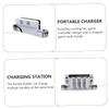 OSKOE 1 Set cooling fan desktop charging station gamepad cooling fan table chargers charging dock Portable Charger desk top fan Gamepad Dual-charging Base white abs the view 4