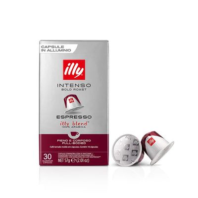 illy Intense Flavor Coffee 30 Nespresso Compatible Capsules, 3 Boxes