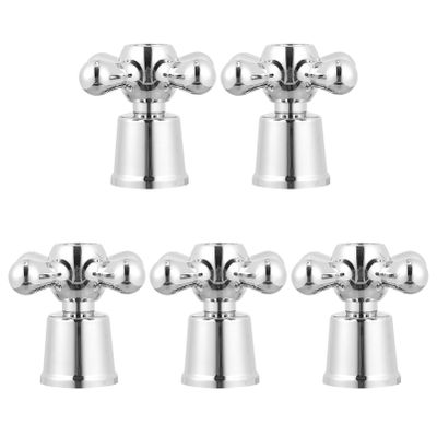 OSKOE 5Pcs Cross- Arm Faucet Handle Sink Bathtub Handle Single Handle Universal Replacement Hot Cold Tap Switch Accessories