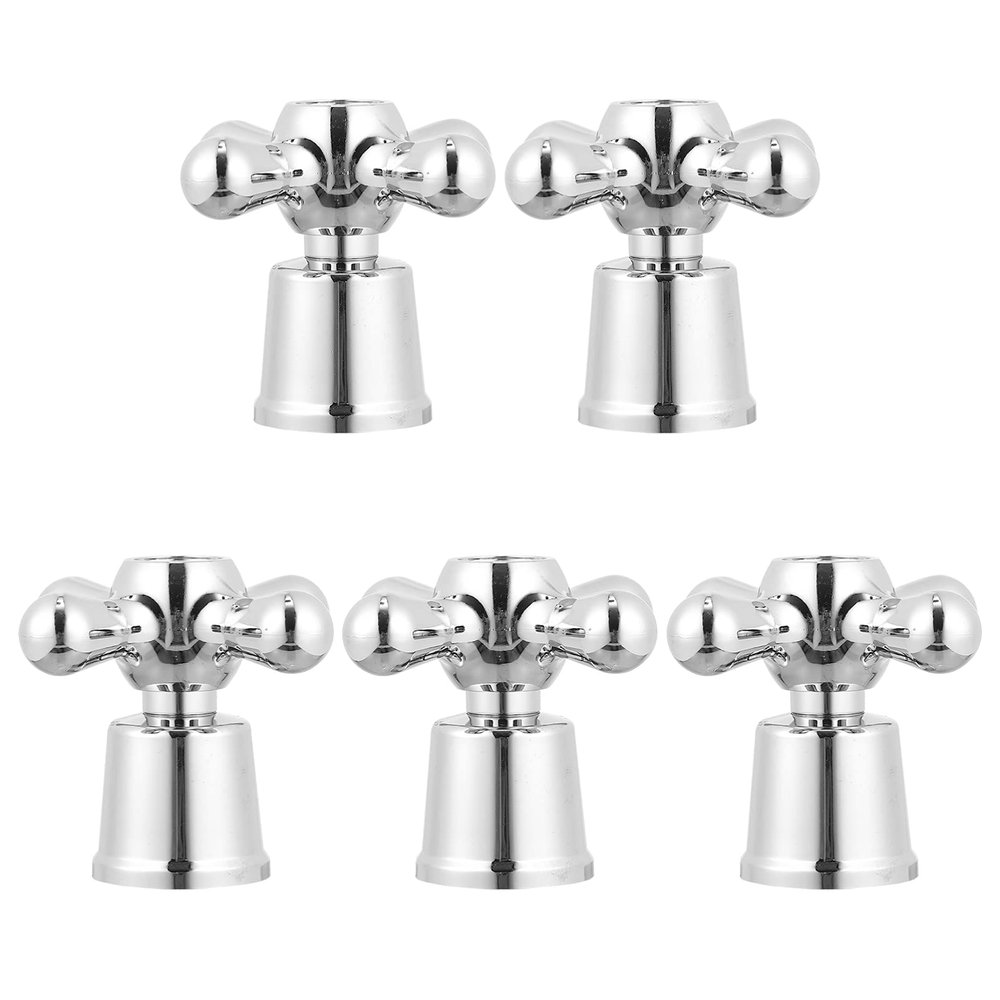 OSKOE 5Pcs Cross- Arm Faucet Handle Sink Bathtub Handle Single Handle Universal Replacement Hot Cold Tap Switch Accessories